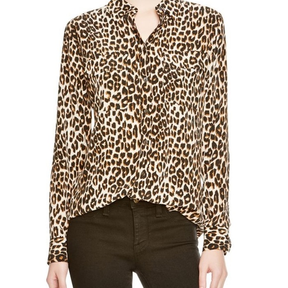Kate Moss Equipment Silk Leopard Print Button Up Top Quiet Luxury Model Off Duty - Picture 1 of 9